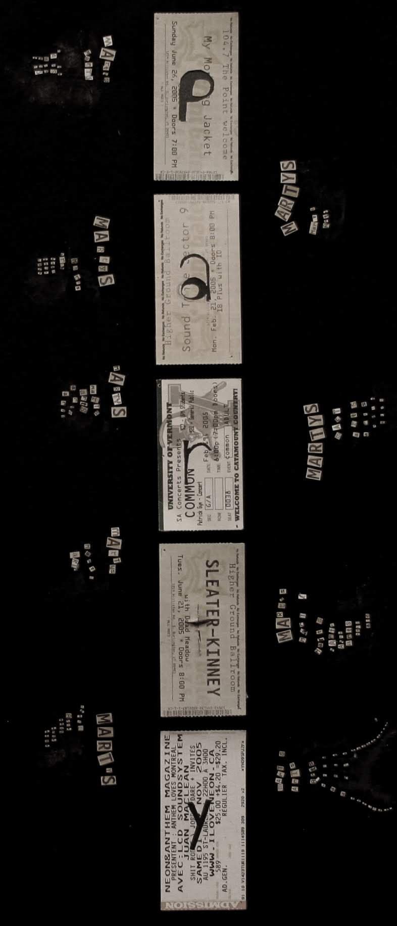 Martys Party. Collage made of concert tickets, 2007.