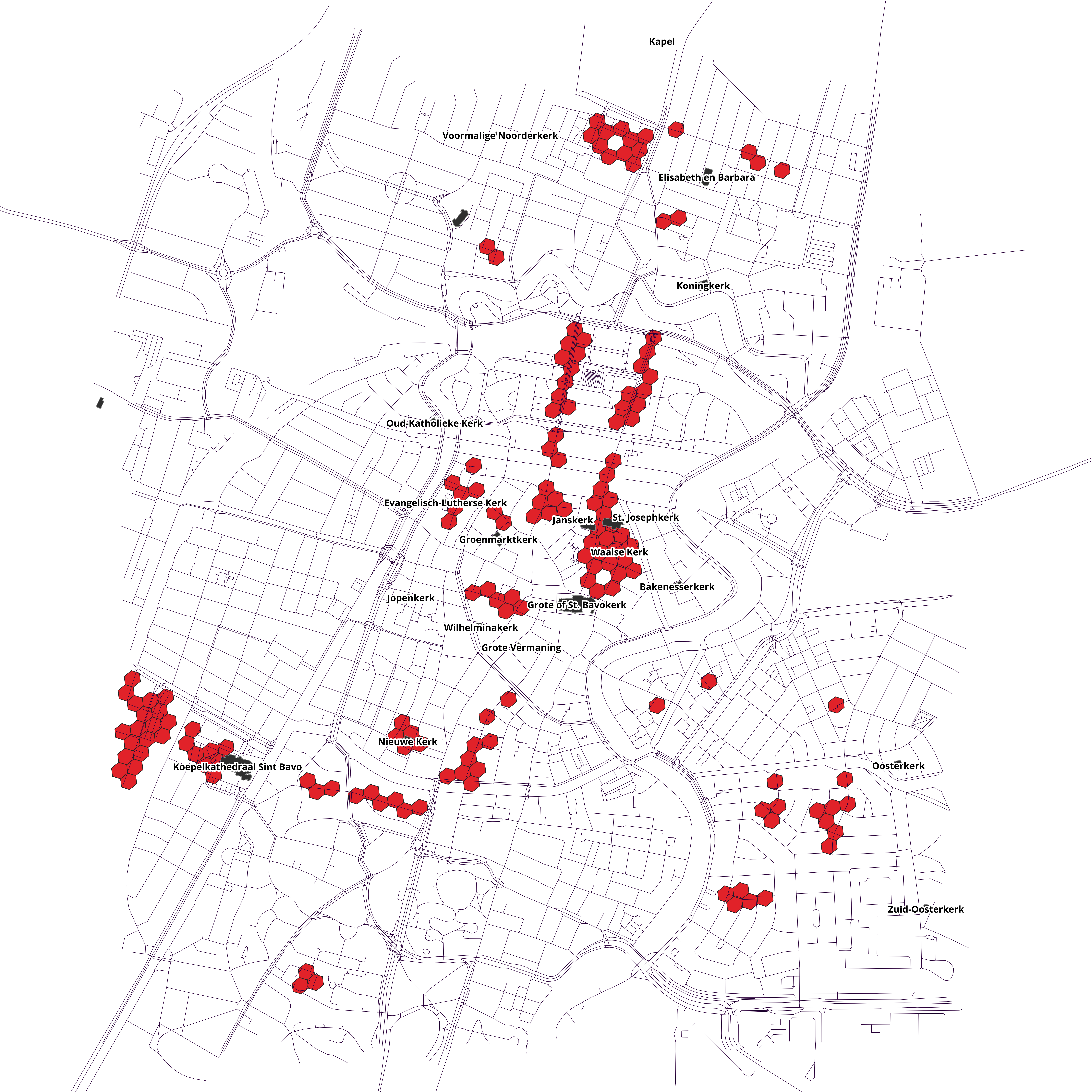 Haarlem street names themed around churches